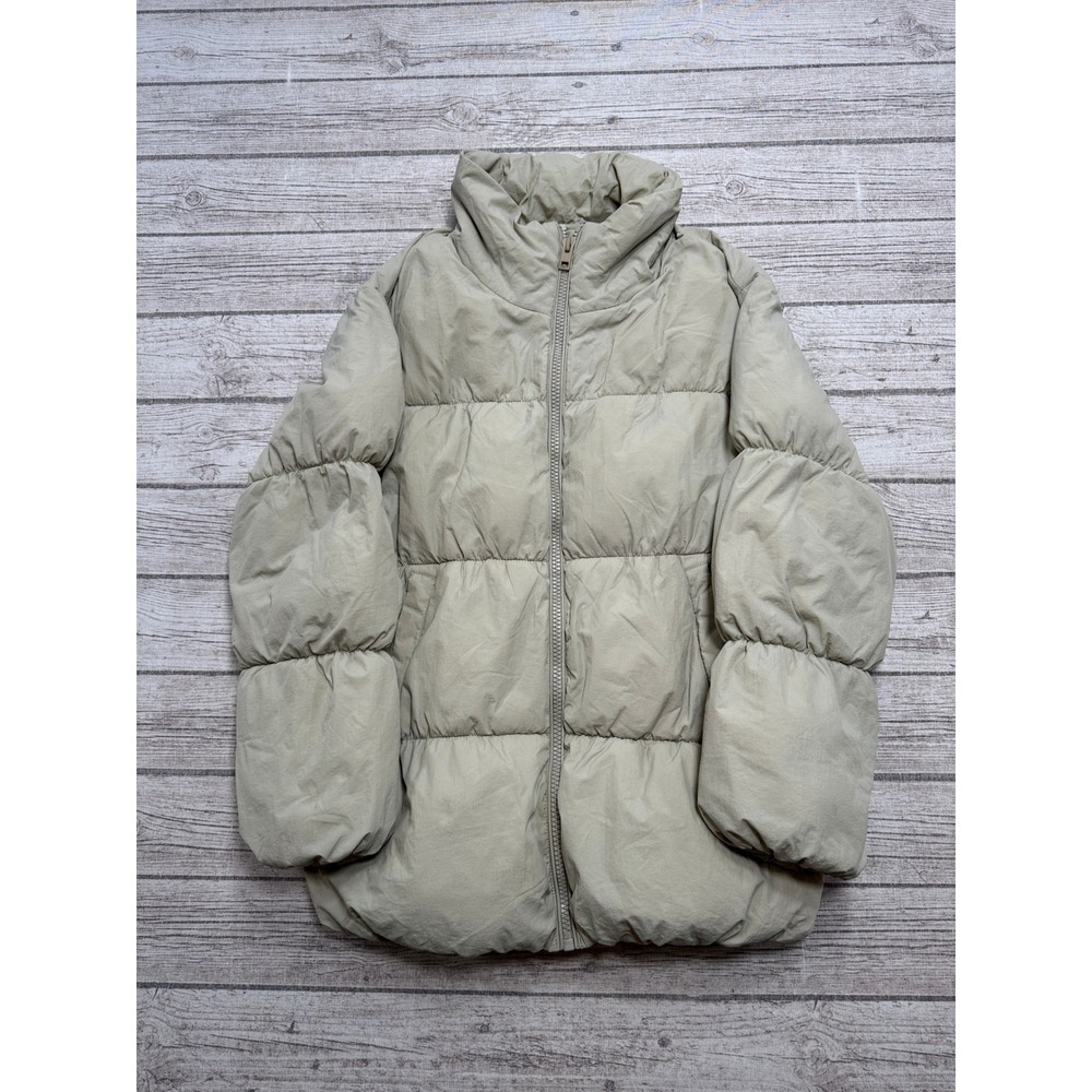 Garage Puffer Jacket Women's XS Sage Green Quilted Zip Up Funnel Neck Outerwear
